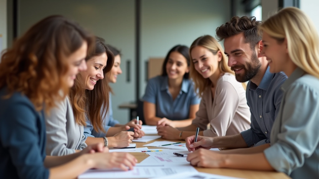 Groupe de personnes collaborant sur un projet financier