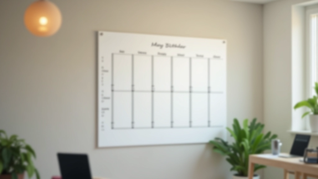 Calendrier affiché sur un mur avec les dates des ateliers annotées